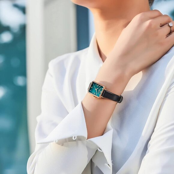 VICTORIA HYDE Womens Elegant Watch Mother of Pearl Dial Black Leather Band - Picture 3 of 14